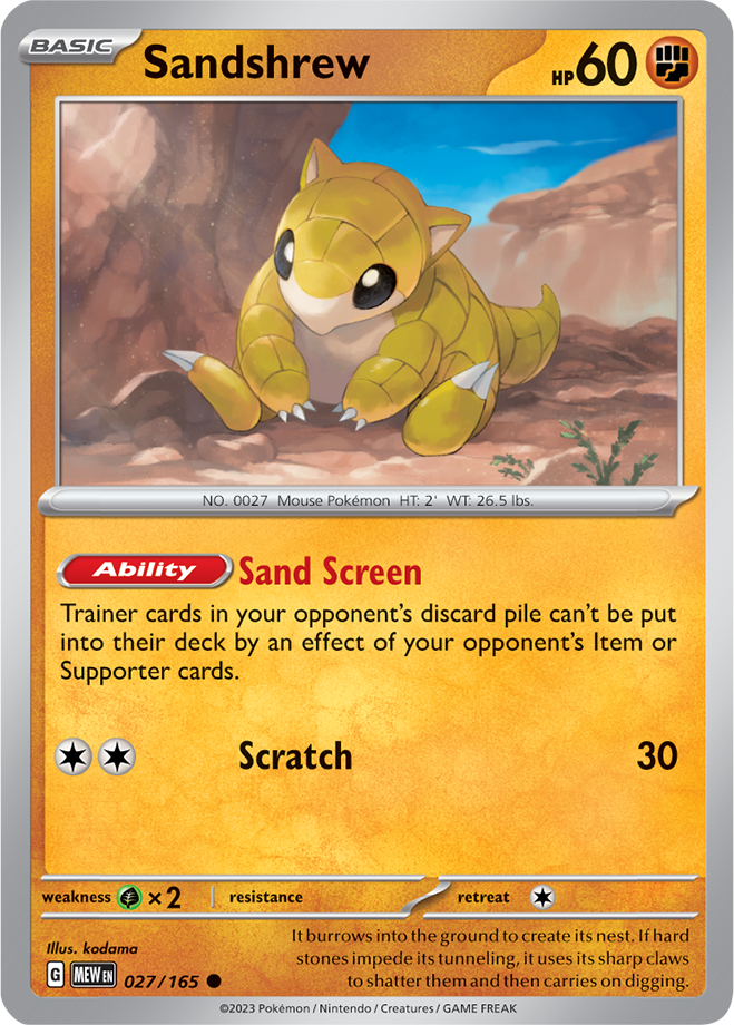 Sandshrew - Scarlet &amp; Violet 151 027/165, Fini: Unlimited