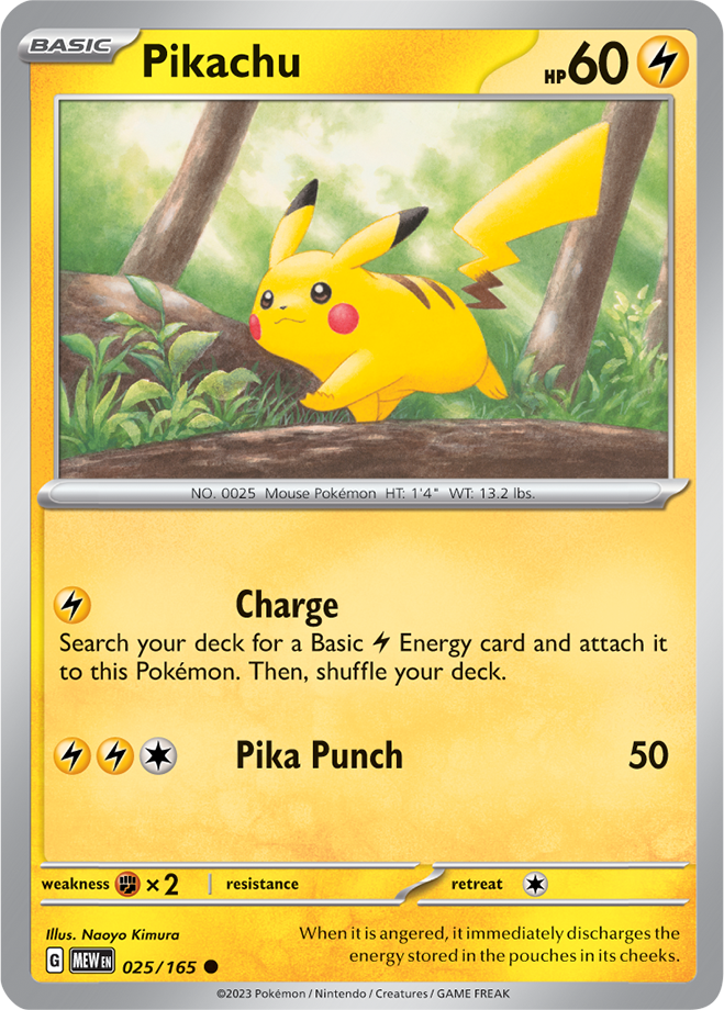 Pikachu - Scarlet &amp; Violet 151 025/165, Fini: Unlimited
