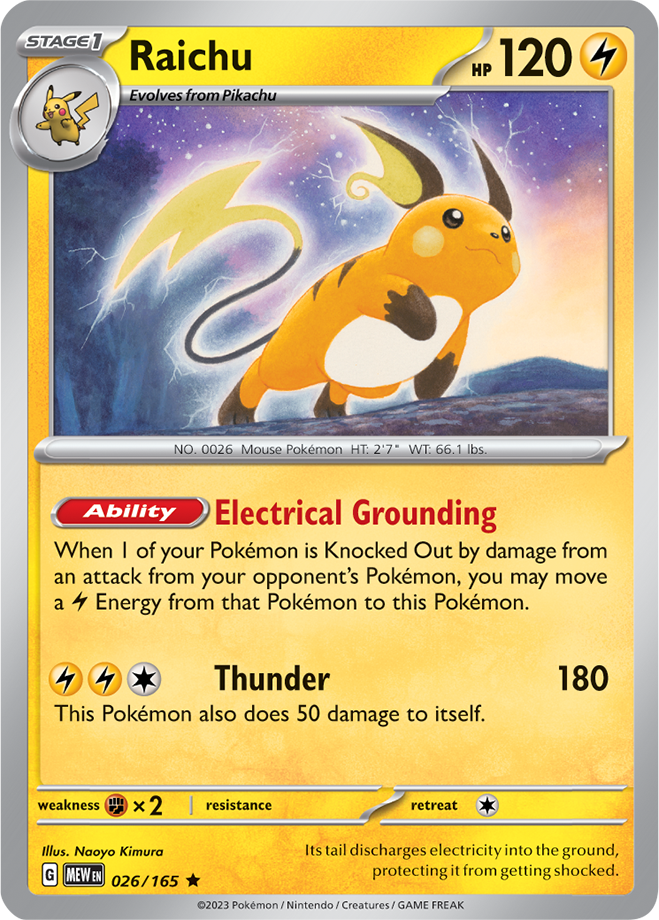 Raichu - Scarlet &amp; Violet 151 026/165, Fini: Unlimited