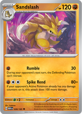 Sandslash - Scarlet &amp; Violet 151 028/165