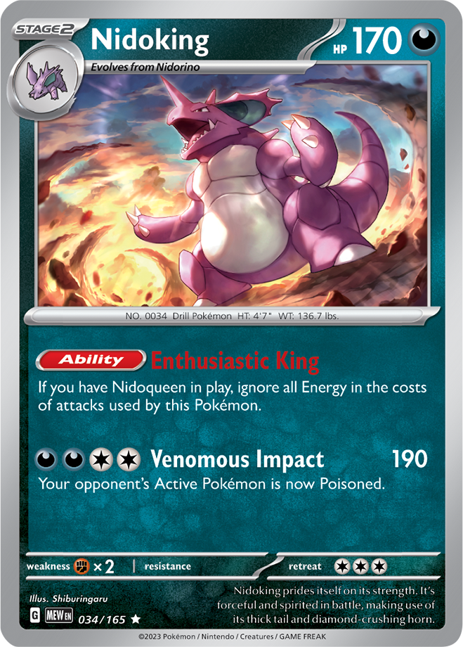 Nidoking - Scarlet &amp; Violet 151 034/165, Fini: Unlimited
