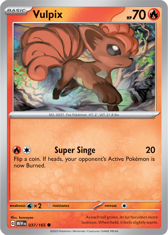 Vulpix - Scarlet &amp; Violet 151 037/165, Fini: Unlimited