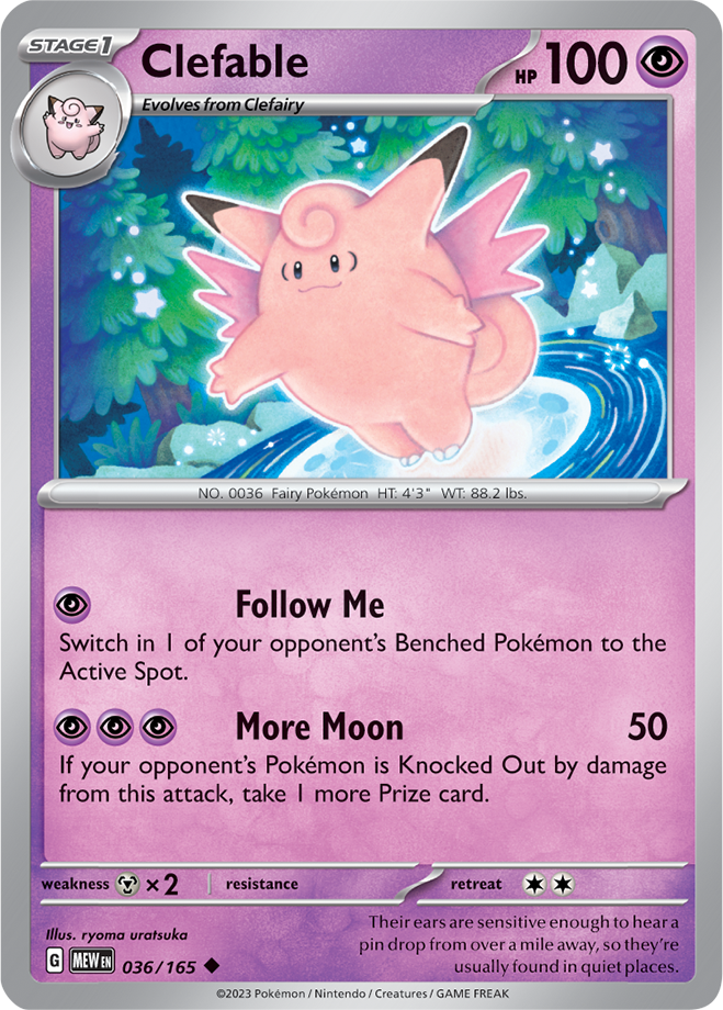 Clefable - Scarlet &amp; Violet 151 036/165, Fini: Unlimited