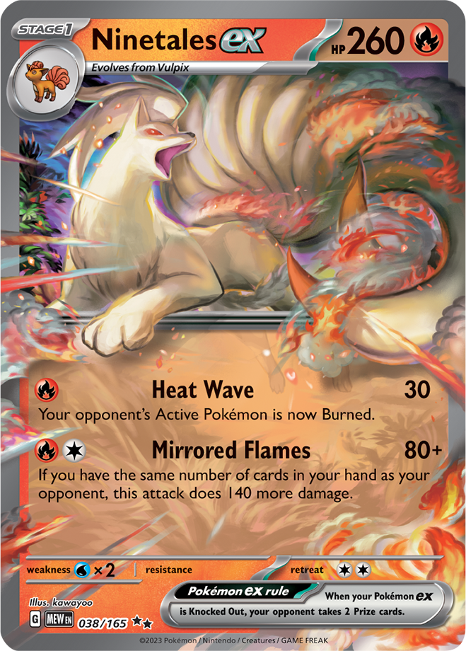 Ninetales EX - Scarlet &amp; Violet 151 038/165, Fini: Unlimited