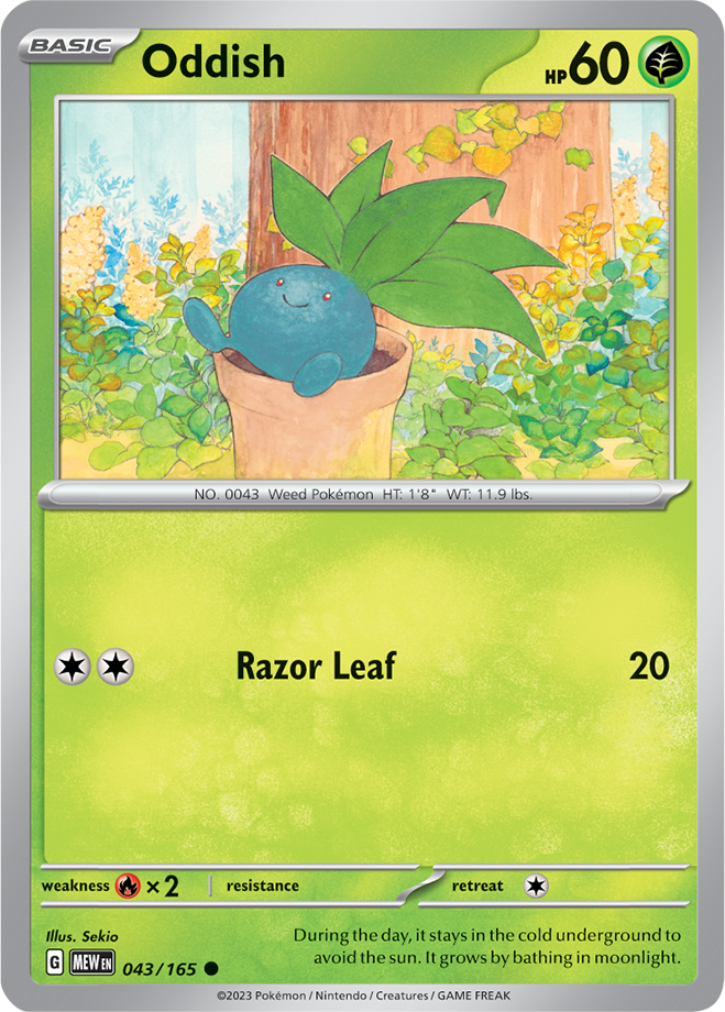 Oddish - Scarlet &amp; Violet 151 043/165, Fini: Unlimited