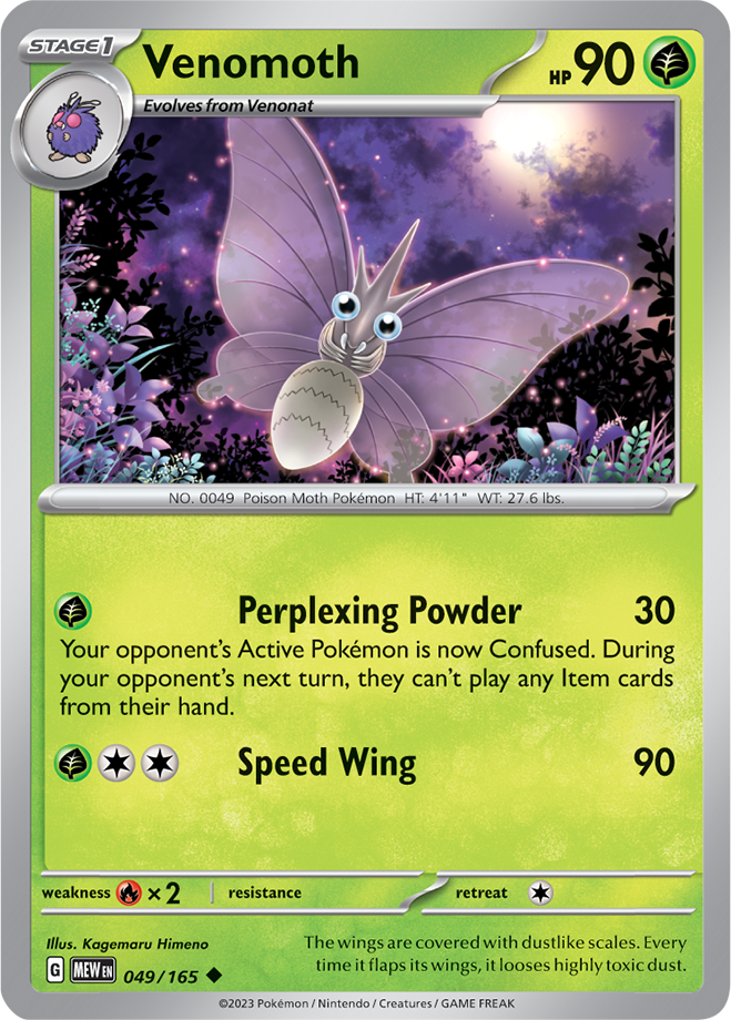 Venomoth - Scarlet &amp; Violet 151 049/165, Fini: Unlimited