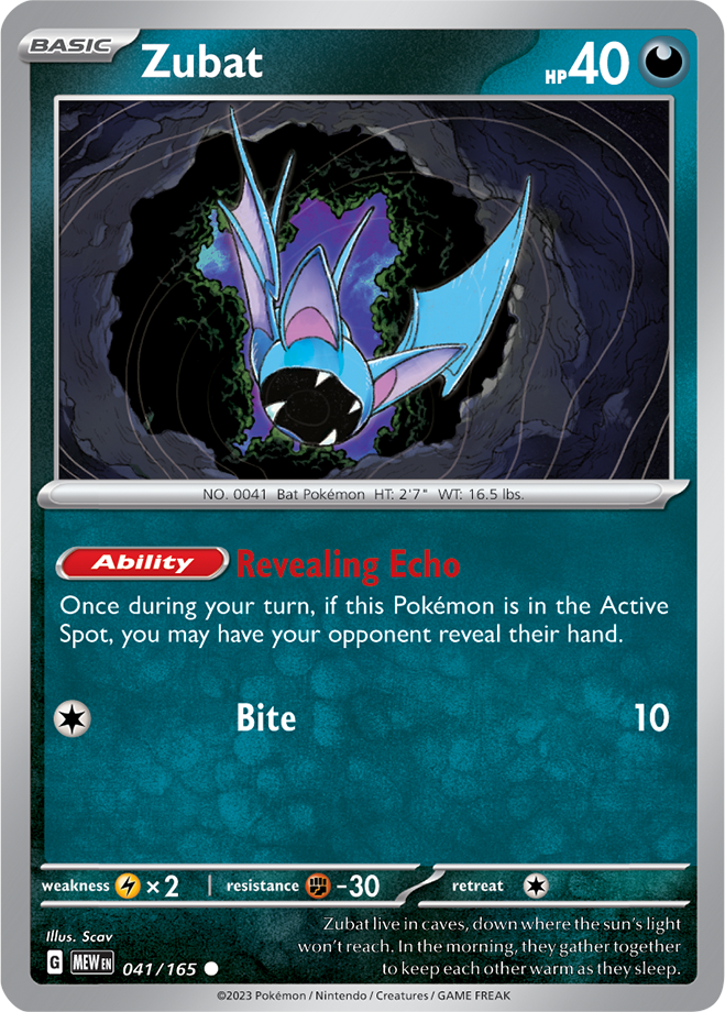 Zubat - Scarlet &amp; Violet 151 041/165, Fini: Unlimited