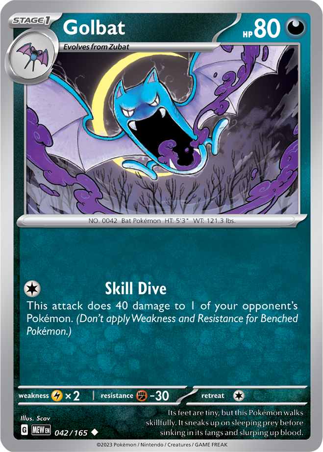 Golbat - Scarlet &amp; Violet 151 042/165, Fini: Unlimited