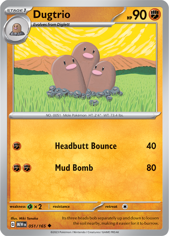Dugtrio - Scarlet &amp; Violet 151 051/165, Fini: Unlimited