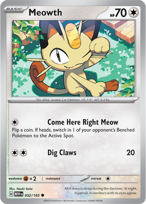 Meowth - Scarlet &amp; Violet 151 052/165