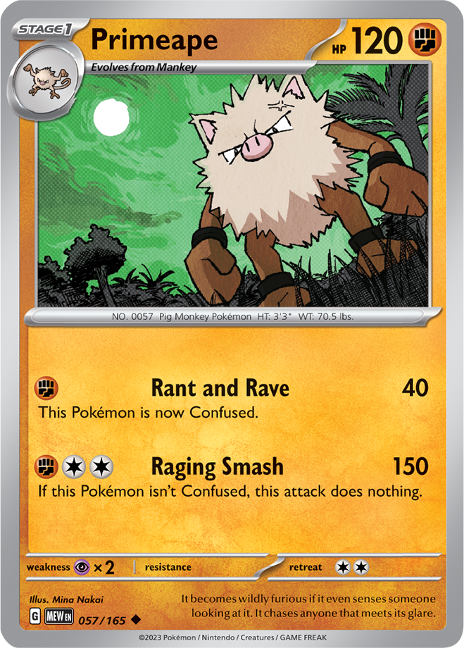Primeape - Scarlet &amp; Violet 151 057/165, Fini: Unlimited