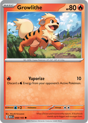 Growlith - Scarlet &amp; Violet 151 058/165