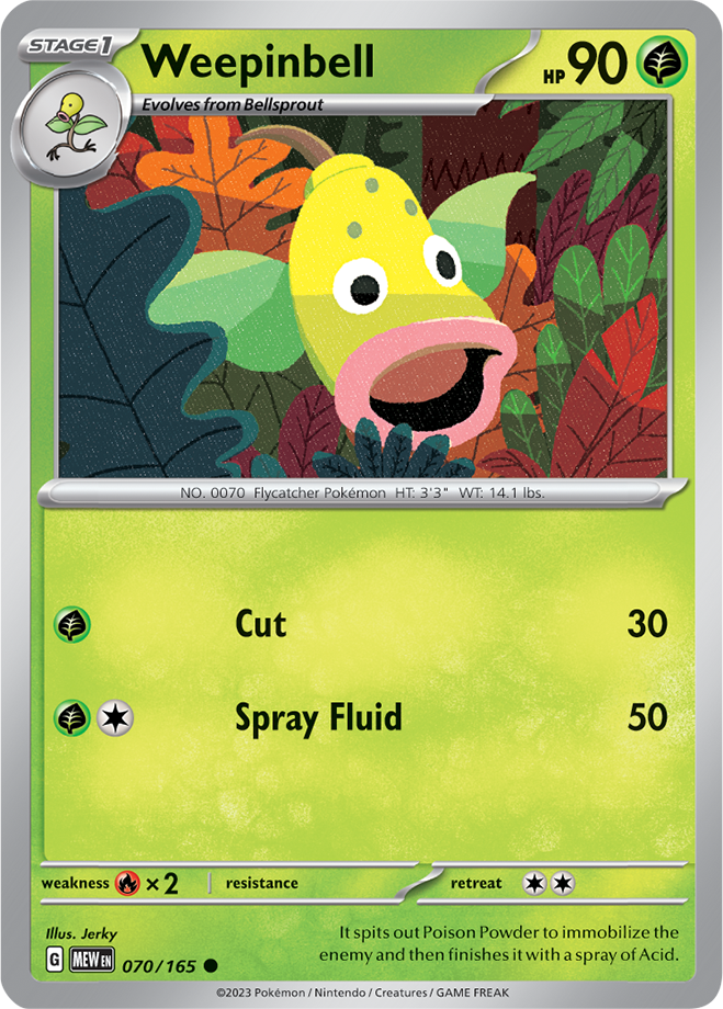 Weepinbell -  Scarlet &amp; Violet 151 070/165, Fini: Unlimited