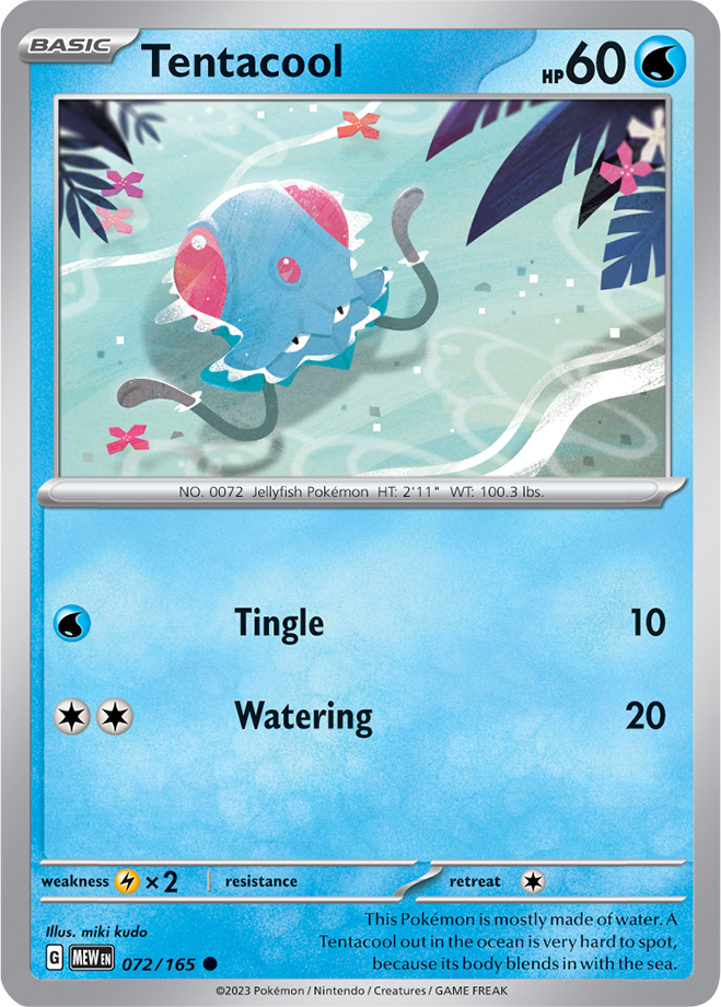 Tentacool -  Scarlet &amp; Violet 151 072/165, Fini: Unlimited