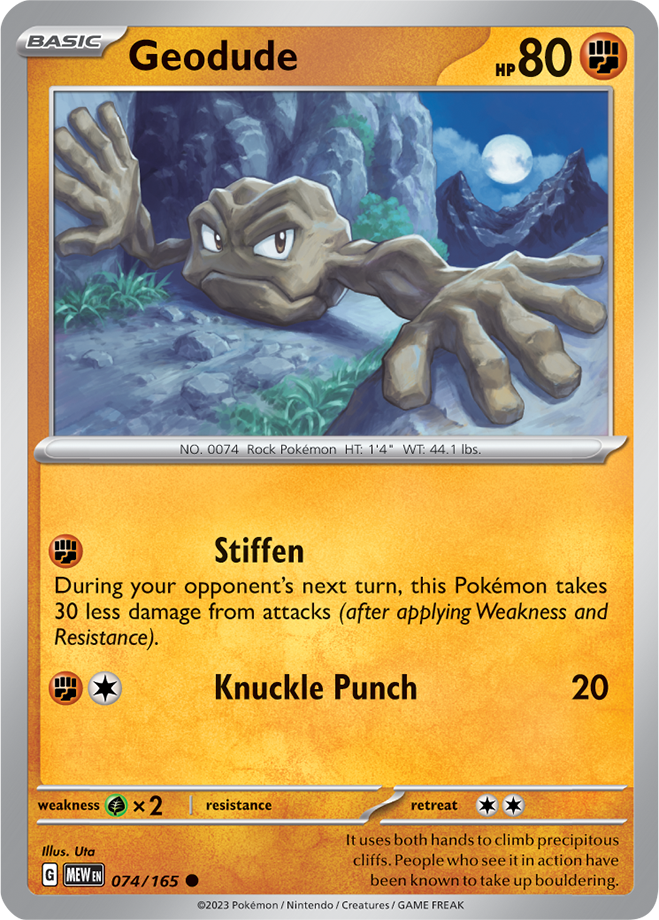 Geodude -  Scarlet &amp; Violet 151 074/165, Fini: Unlimited