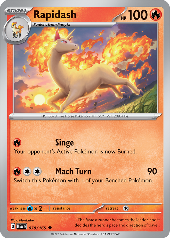 Rapidash -  Scarlet &amp; Violet 151 078/165, Fini: Unlimited