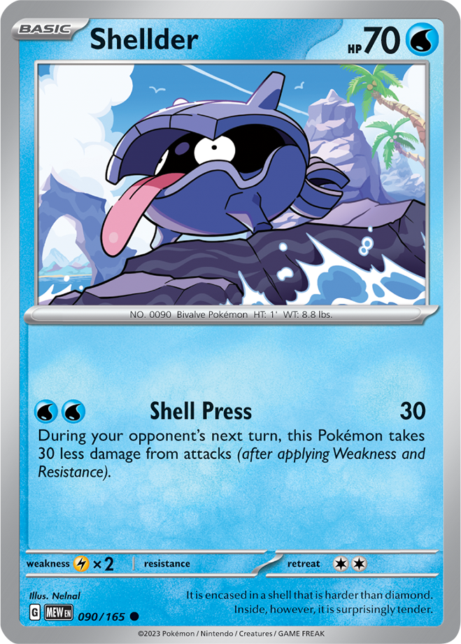 Shellder -  Scarlet &amp; Violet 151 090/165, Fini: Unlimited