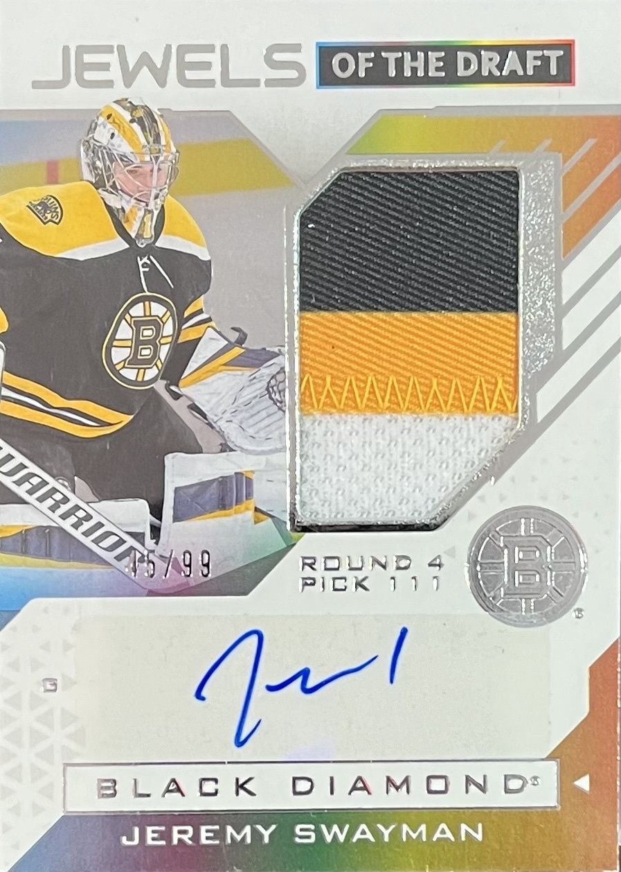 Jeremy Swayman - 2021-22 Upper deck Black diamond Jewels of the draft /99 JD-JS