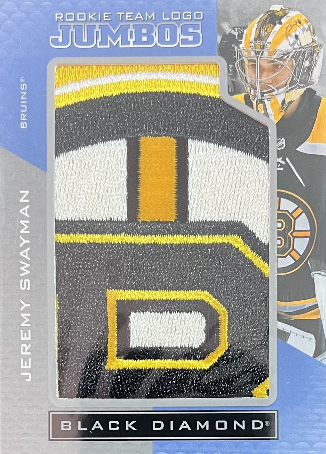 Jeremy Swayman - 2021-22 Upper deck Black diamond Rookie team logo jumbos RTL-JS