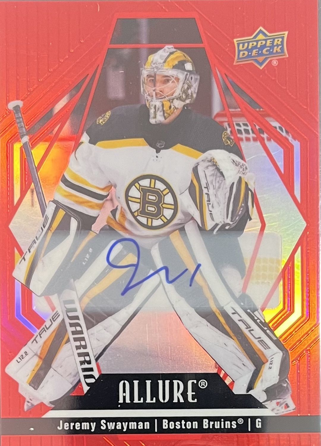 Jeremy Swayman - 2022-23 Upper deck Allure Red rainbow auto #93