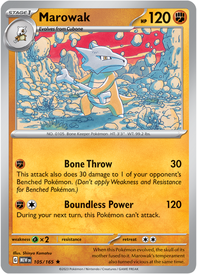Marowak - Scarlet &amp; Violet 151 105/165, Fini: Unlimited