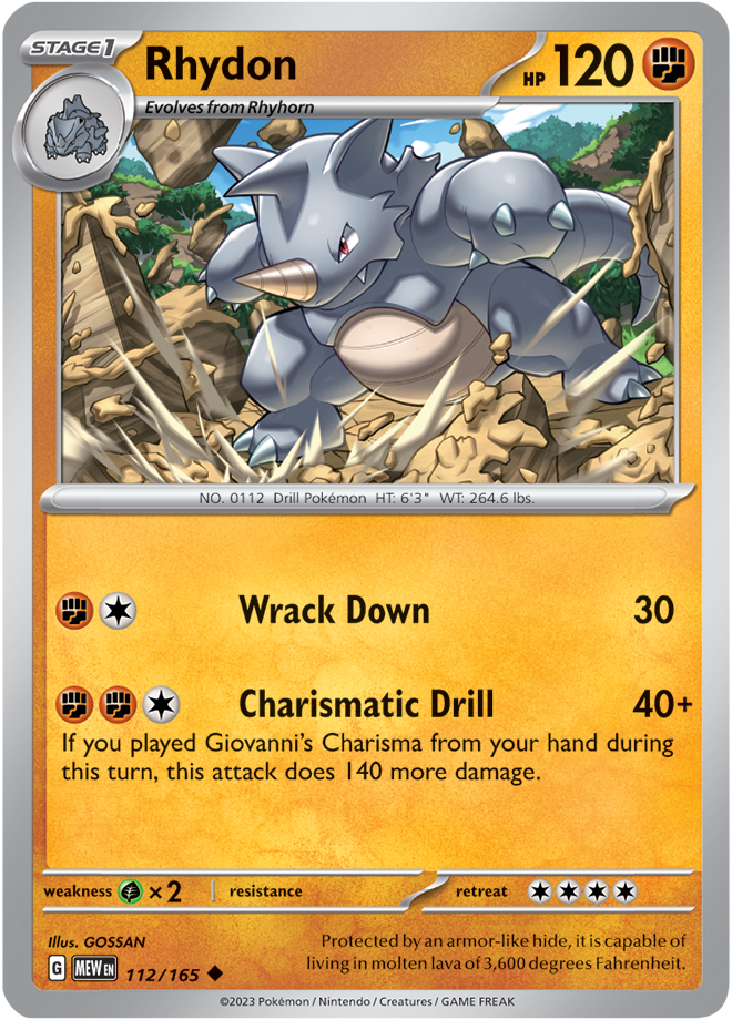 Rhydon - Scarlet &amp; Violet 151 112/165, Fini: Unlimited