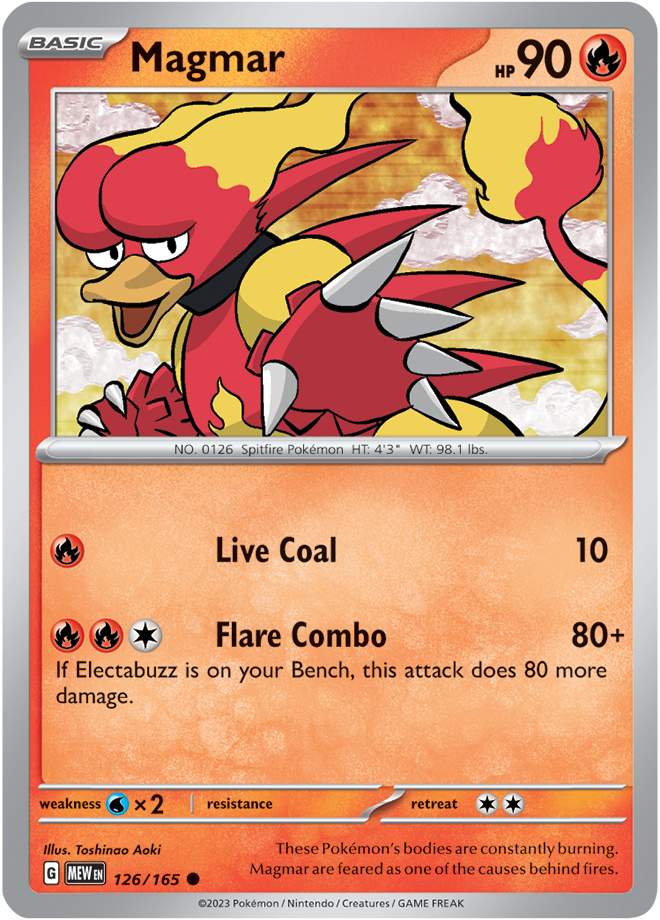 Magmar - Scarlet &amp; Violet 151 126/165, Fini: Unlimited