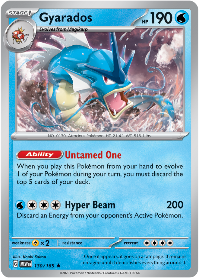 Gyarados - Scarlet &amp; Violet 151 130/165, Fini: Unlimited