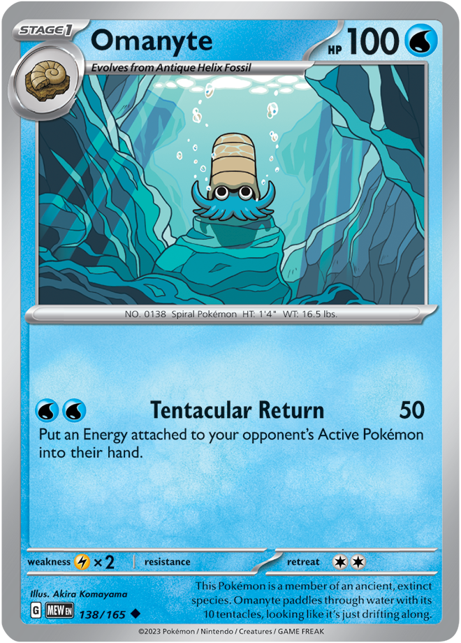 Omanyte - Scarlet &amp; Violet 151 138/165, Fini: Unlimited
