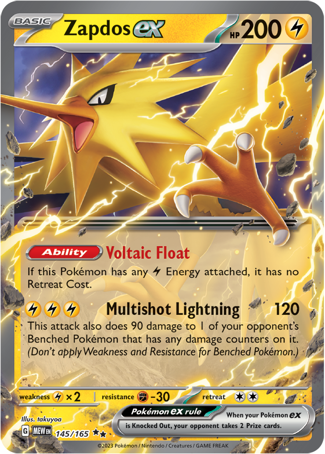 Zapdos EX - Scarlet &amp; Violet 151 145/165