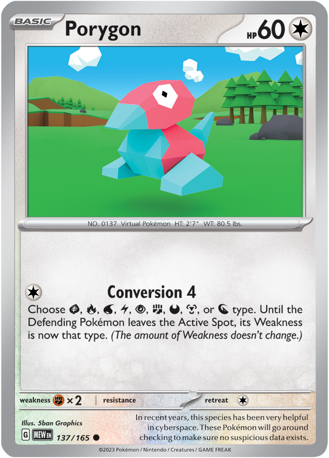 Porygon - Scarlet &amp; Violet 151 137/165, Fini: Unlimited