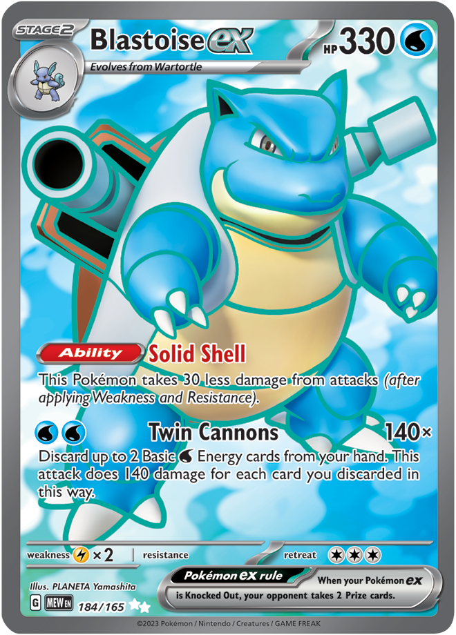 Blastoise EX - Scarlet &amp; Violet 151 184/165