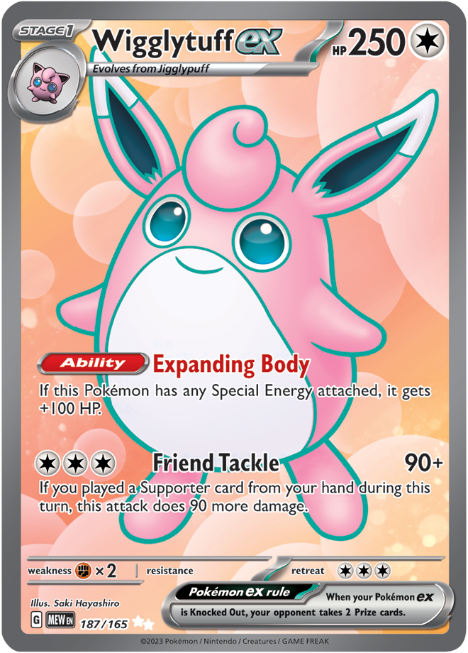 Wigglytuff EX Full art - Scarlet &amp; Violet 151 187/165