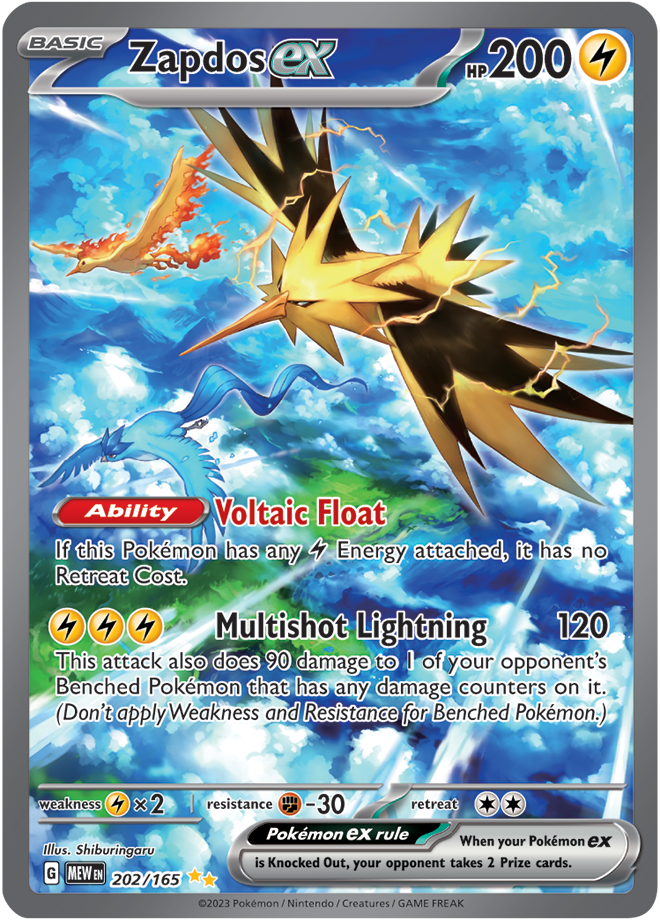 Zapdos EX Full art - Scarlet &amp; Violet 151 202/165