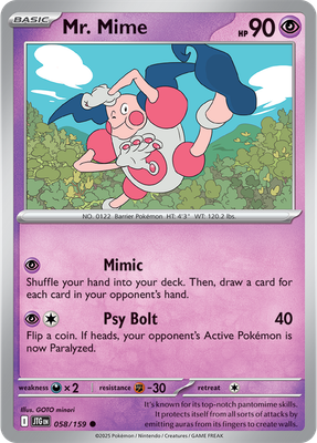 Mr. Mime - Scarlet &amp; Violet Journey together 058/159