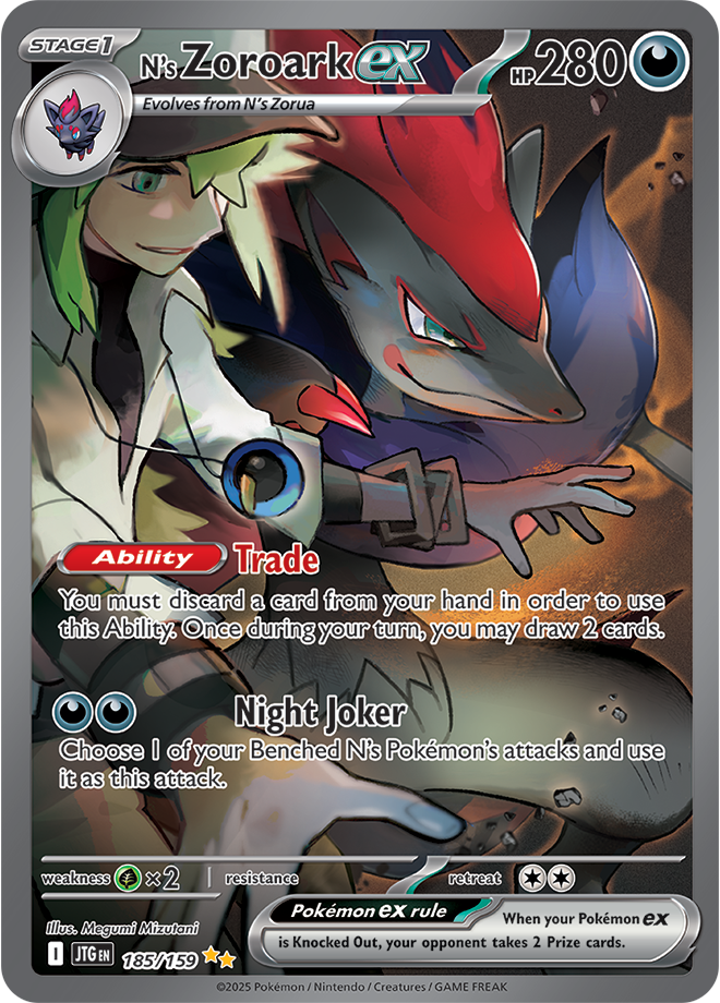 N&#39;s Zoroark EX Full art - Scarlet &amp; Violet Journey together 185/159