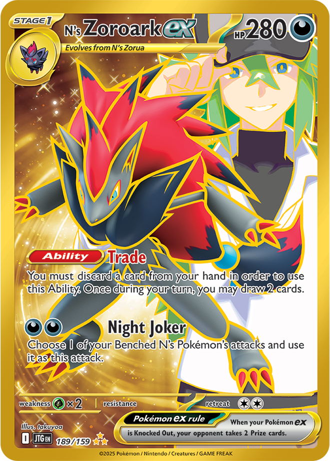 N&#39;s Zoroark EX Full art Triple rare - Scarlet &amp; Violet Journey together 189/159