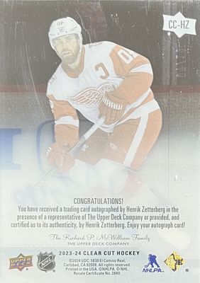 Henrik Zetterberg - 2023-24 Upper deck Clear cut High gloss /10 CC-HZ