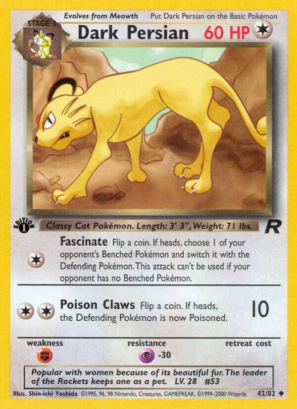 Persian - Pokemon Team Rocket 42/82, Material: 1st edition
