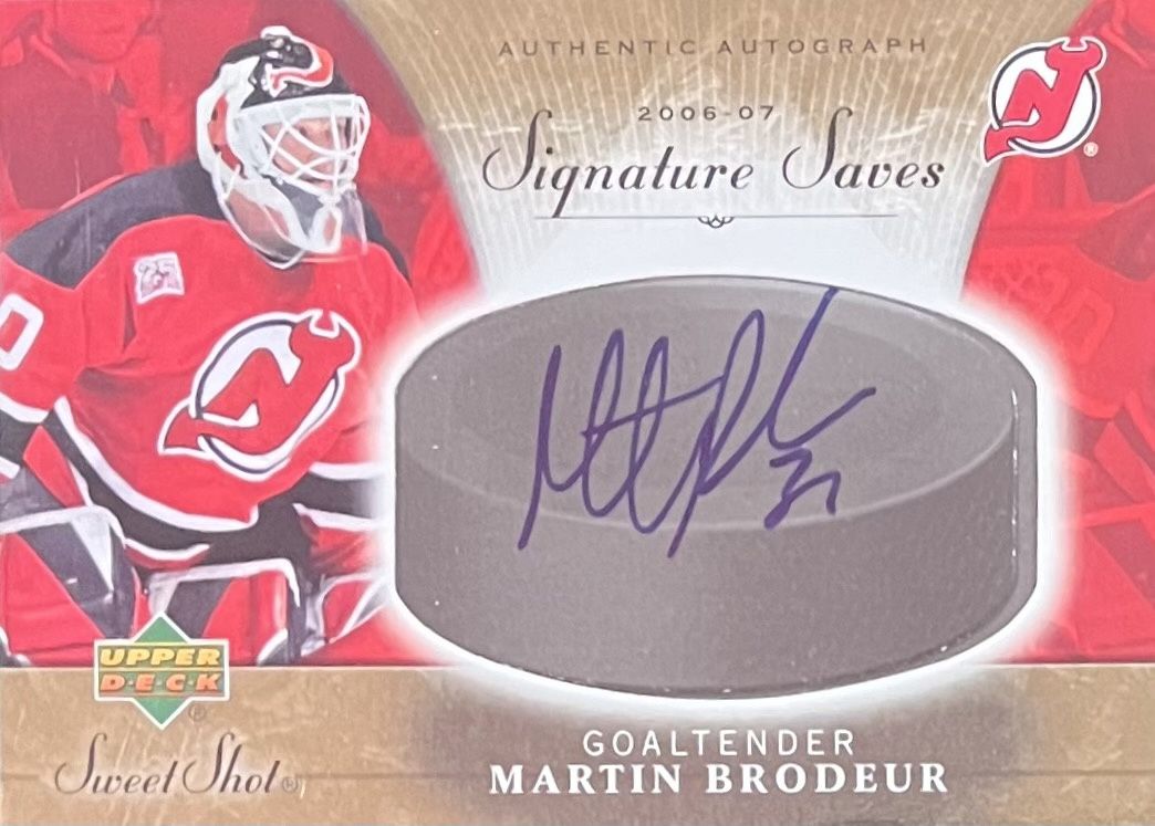 Martin Brodeur - Upper deck Sweet shot hockey Signature saves  SS-BR