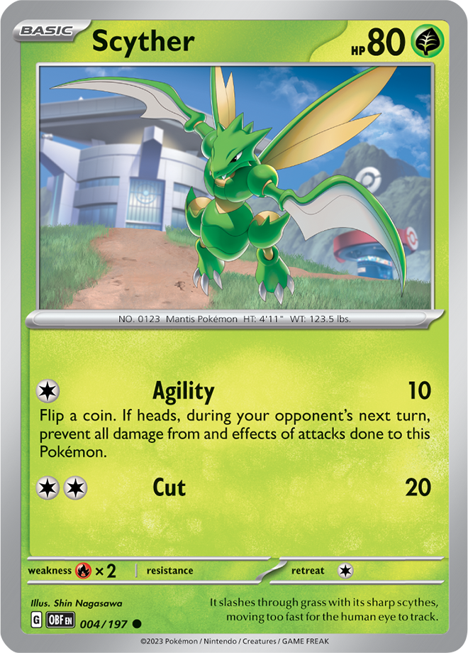 Scyther - Scarlet &amp; Violet Obsidian flames 004/197, Fini: Unlimited