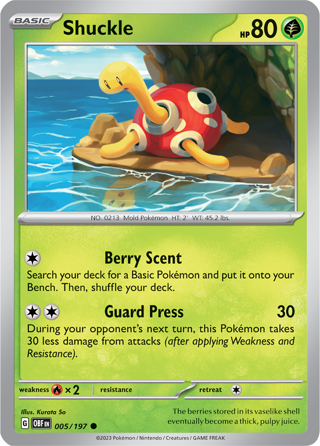 Shuckle - Scarlet &amp; Violet Obsidian flames 005/197, Fini: Unlimited