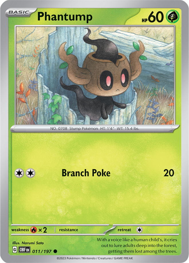 Phantump - Scarlet &amp; Violet Obsidian flames 011/197, Fini: Unlimited