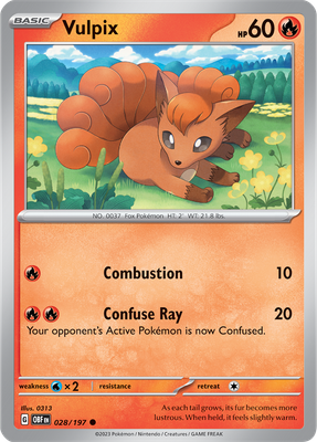 Vulpix - Scarlet &amp; Violet Obsidian flames 028/197