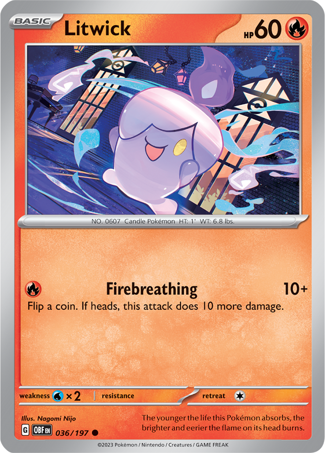 Litwick - Scarlet &amp; Violet Obsidian flames 036/197, Fini: Unlimited