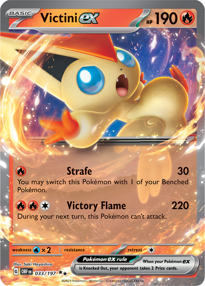 Victini EX - Scarlet &amp; Violet Obsidian flames 033/197, Foil: Foil
