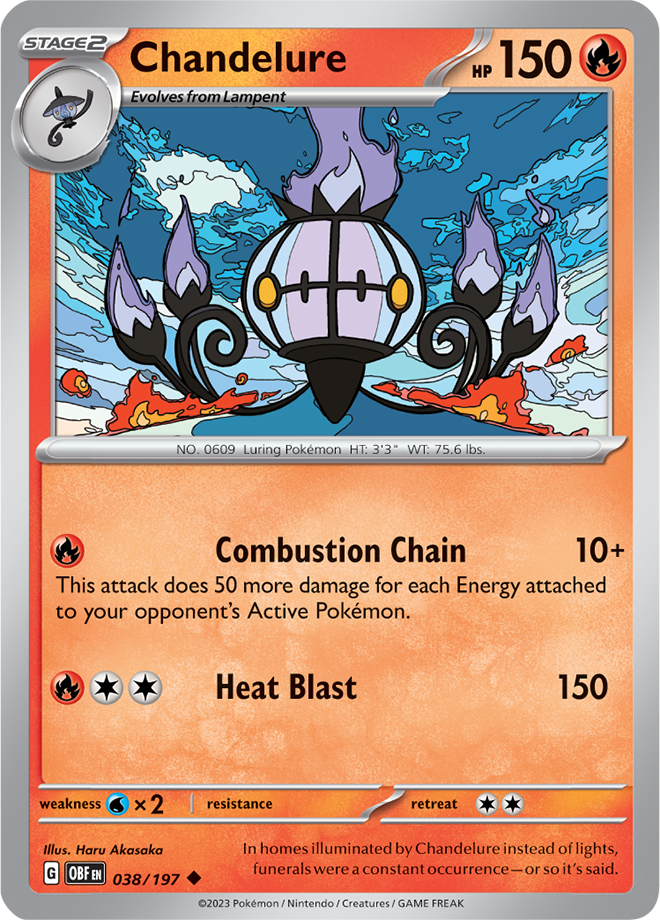 Chandelure - Scarlet &amp; Violet Obsidian flames 038/197, Fini: Unlimited