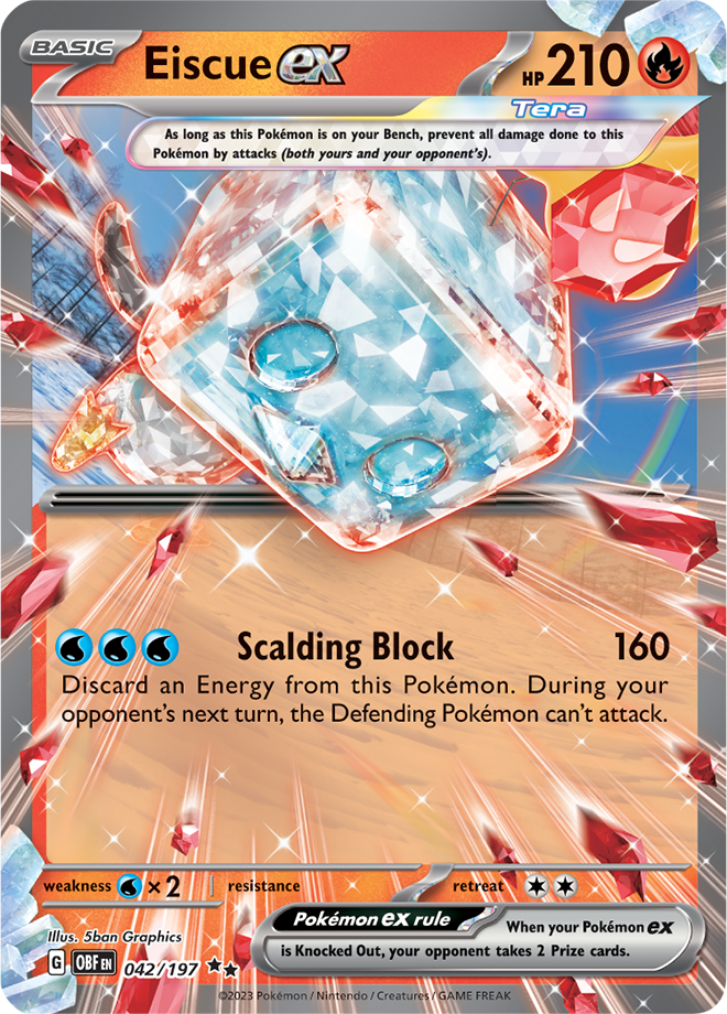 Eiscue EX - Scarlet &amp; Violet Obsidian flames 042/197, Fini: Foil