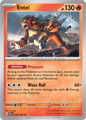 Entei - Scarlet &amp; Violet Obsidian flames 030/197
