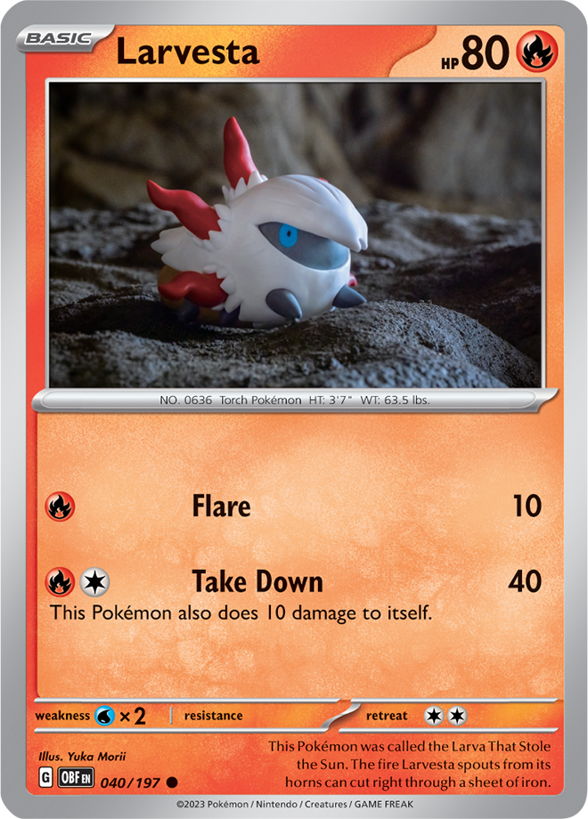 Larvesta - Scarlet &amp; Violet Obsidian flames 040/197, Fini: Unlimited